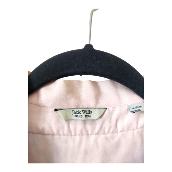 Jack Wills Blousey Tie Front Mini Dress Women's 6 Blush Pink - Picture 7 of 10